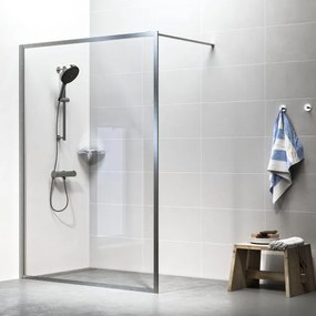 Sealskin Contour inloop douche type A3 138 cm breed, 200 cm hoog, RVS, 6 mm helder veiligheidsglas CCDA31386325100
