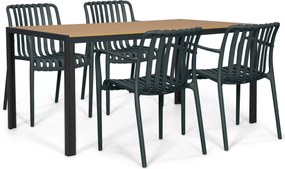 Tuinset 4 personen 160 cm Kunststof Grijs Domani Furniture Alba/Creta