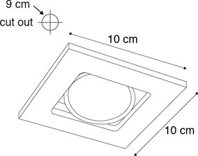 Smart inbouwspot zwart incl. WiFi GU10 verstelbaar - Qure