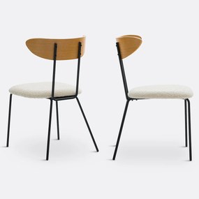Set van 2 stoelen in bouclette, Brooklyn