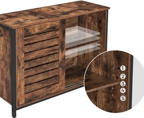 Nancy's Bristol Opbergkast - Commode Kasten - Industriële Kast - Dressoir - Kast met 2 Planken en 2 Deuren - 100 x 35 x 70 cm (L x B x H)