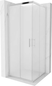 Mexen Rio vierkante douchecabine 80 x 80 cm, matglas, chroom - 860-080-080-01-30
