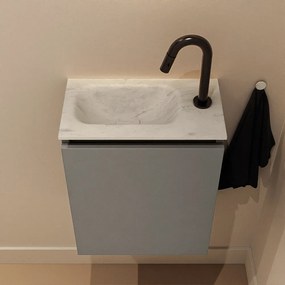 Mondiaz Ture DLux toiletmeubel 40cm smoke met wastafel opalo links met kraangat