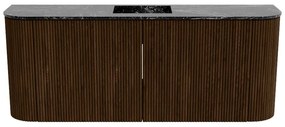 Mondiaz Joya DLux 105cm toiletmeubel ronding links/rechts walnut met wastafel faye midden 1 kraangat lava
