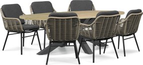 Tuinset 6 personen 240 cm Rope Grijs Coco Antoni/Brookline