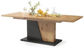 NOBLE NOIR Artisan Oak/Antracite (Donkergrijs) – uitschuifbare tafel tot 218 cm, voor 8, 10