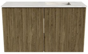 Mondiaz Joya DLux 70cm toiletmeubel dusk met wastafel faye rechts zonder kraangat ostra