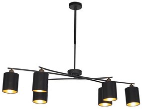 Eettafel / Eetkamer Moderne hanglamp zwart verstelbaar 6-lichts - Lofty Modern E14 cilinder / rond rond Binnenverlichting Lamp