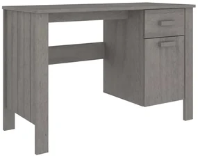 vidaXL Bureau 113x50x75 cm massief grenenhout lichtgrijs