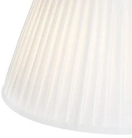 Stoffen Eettafel / Eetkamer Hanglamp staal met plisse kappen crème 35 cm 2-lichts - Blitz Klassiek / Antiek E27 cilinder / rond rond Binnenverlichting Lamp