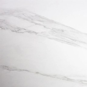 Ronde Eettafel Eiken En Wit Marmer - 115 X 115cm.