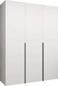 Kledingkast Hartford 536, Zwart, Wit, 202x150x52cm, 104.8 kg, Kledingkast deuren: Met scharnieren