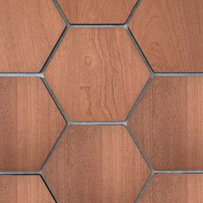 Hexagon Panel Gerookt Eiken met Grijs Vilt 81CM | Akoestisch | Wanddecor | Zeshoekig- Grijs vilt