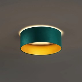 Moderne plafondlamp groen velours 40cm incl. LED 3-staps dimbaar - Sue