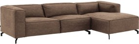 Goossens Bank Calvin bruin, micro leer, 3,5-zits, modern design