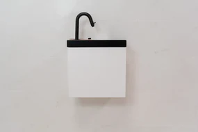 Sanigoods Minimo toiletmeubel 40cm mat wit met matzwarte fontein met kraangat