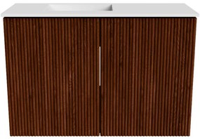 Mondiaz Joya 60cm toiletmeubel ruby met wastafel faye links 1 kraangat talc