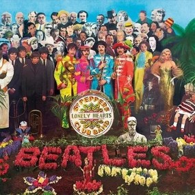 Metalen bord The Beatles - Sgt Pepper, (30 x 30 cm)