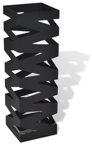 vidaXL Paraplu- en wandelstokhouder vierkant 48,5 cm staal zwart