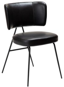 Dan-Form Roost Design Eetkamerstoel Zwart Vintage Kunstleer