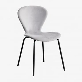 Stapelfauteuil In Fluweel Uit Grijs – Koel & Zwart - Sklum