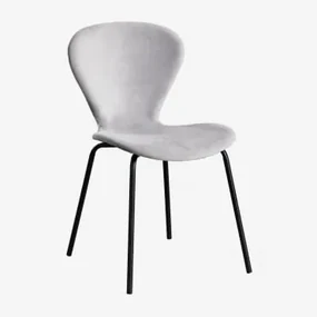 Stapelfauteuil In Fluweel Uit Grijs – Koel & Zwart - Sklum