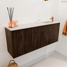 Mondiaz Joya DLux 100cm toiletmeubel walnut met wastafel faye rechts 1 kraangat meli