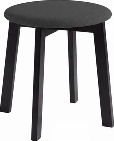 Mazzoni ZOI Zwart (stof Storm 100)/zwart beuken onderstel - RONDE GESTOFFEERDE KRUK VOOR KEUKEN/WOONKAMER