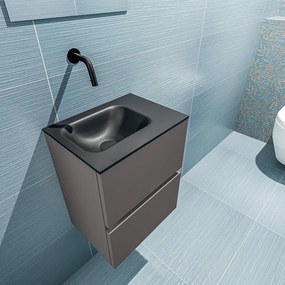 Mondiaz Ada 40cm toiletmeubel dark grey met wastafel urban links zonder kraangat