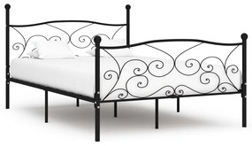 vidaXL Bedframe met lattenbodem metaal zwart 160x200 cm