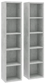 vidaXL Cd-kasten 2 st 21x16x93,5 spaanplaat betongrijs