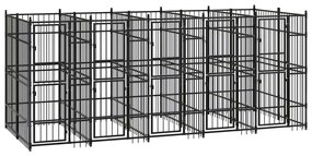 vidaXL Hondenkennel 9,22 m² staal