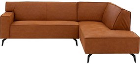 Goossens Basic Hoekbank Edolo cognac, micro leer, urban industrieel