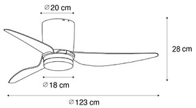 Plafondventilator met lamp wit incl. LED met afstandsbediening - Patty Modern rond Binnenverlichting Lamp