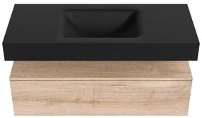 Zaro Alan badmeubel 110cm washed oak 1 lade met vrijhangende wastafel cloud midden 1 kraangat urban
