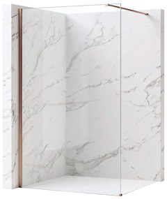 Walk-in douchewand Rea Flexi Transparent / Brush Copper 80