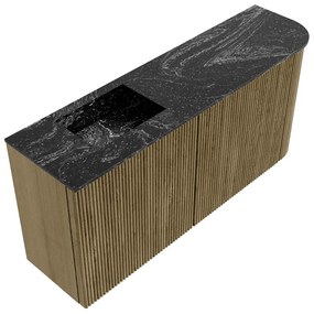 Mondiaz Joya DLux 90cm toiletmeubel ronding rechts dusk met wastafel faye links 1 kraangat lava