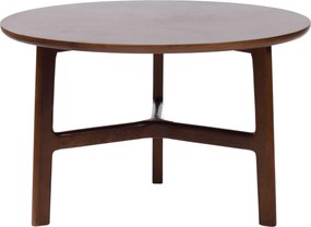 Mazzoni BELLUNO Naturel Noten (Donkerbruin) - HOUTEN SALONTAFEL Ø65 cm ROND MODERN CLASSIC