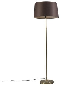Vloerlamp goud/messing met kap bruin 45 cm verstelbaar - Parte