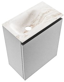 Mondiaz Ture DLux toiletmeubel 40cm plata met wastafel frappe links met kraangat