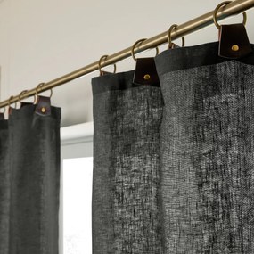 Gordijn in gewassen linnen met ringen, Private