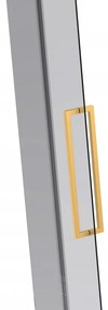 Van Rijn ST08 hoekcabine met draaideur rook glas 140x100cm messing