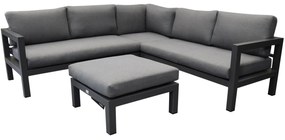 Sunshine hoek loungeset 4 delig antraciet aluminium