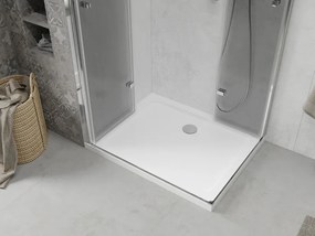 Mexen Lima Duo inklapbare douchecabine 80 x 70 cm, transparant, chroom + Flat douchebak - 856-080-070-01-02-4010