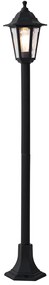 Klassieke buitenpaal zwart 122cm IP44 - New Haven Hammered Klassiek / Antiek E27 IP44 Buitenverlichting rond