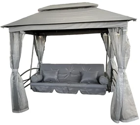 Huśtawka ogrodowa metalowa Nicea Premium Garden Point szara