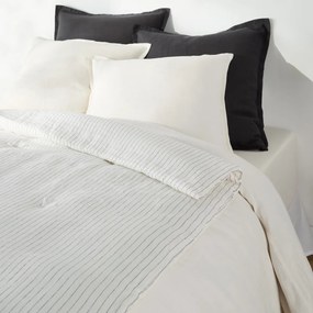 Gematelasseerd dekbed, gestreept, in gewassen linnen, Abella