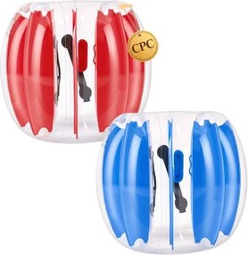 VEVOR 2 x Opblaasbare Bumper Sumo Ballen 0,9 m voor Kinderen, Blauw/Rood, voor Tuin, Camping, Picknick, Gazon &amp; Buitengebruik, 0,4 mm Dik PVC, Hittegelaste Handvatten &amp; Stevige Schouderbanden