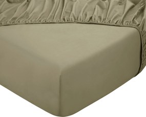 Hoeslaken Home - 100% natuurlijk katoen - 140x200 - groenbeige