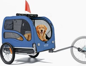 VEVOR Hondenkar 45 kg Fietskar Carbonstaal + 600D Oxfordstof + PP Opvouwbaar 1440 x 725 x 845 mm als opvouwbare kar Afmetingen 810 x 570 x 195 mm Blauw